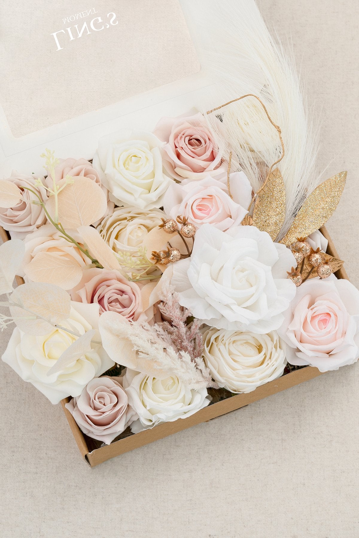Flowers Box Set for DIY - White & Beige Theme - lingsDev