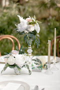 Half Moon Flower Ball Centerpiece (Set of 6) - White & Sage - lingsDev