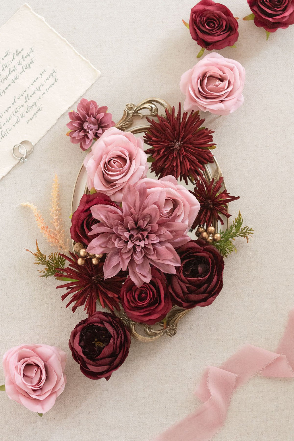 Burgundy & Marsala Flowers Box Set - 26 Styles - lingsDev