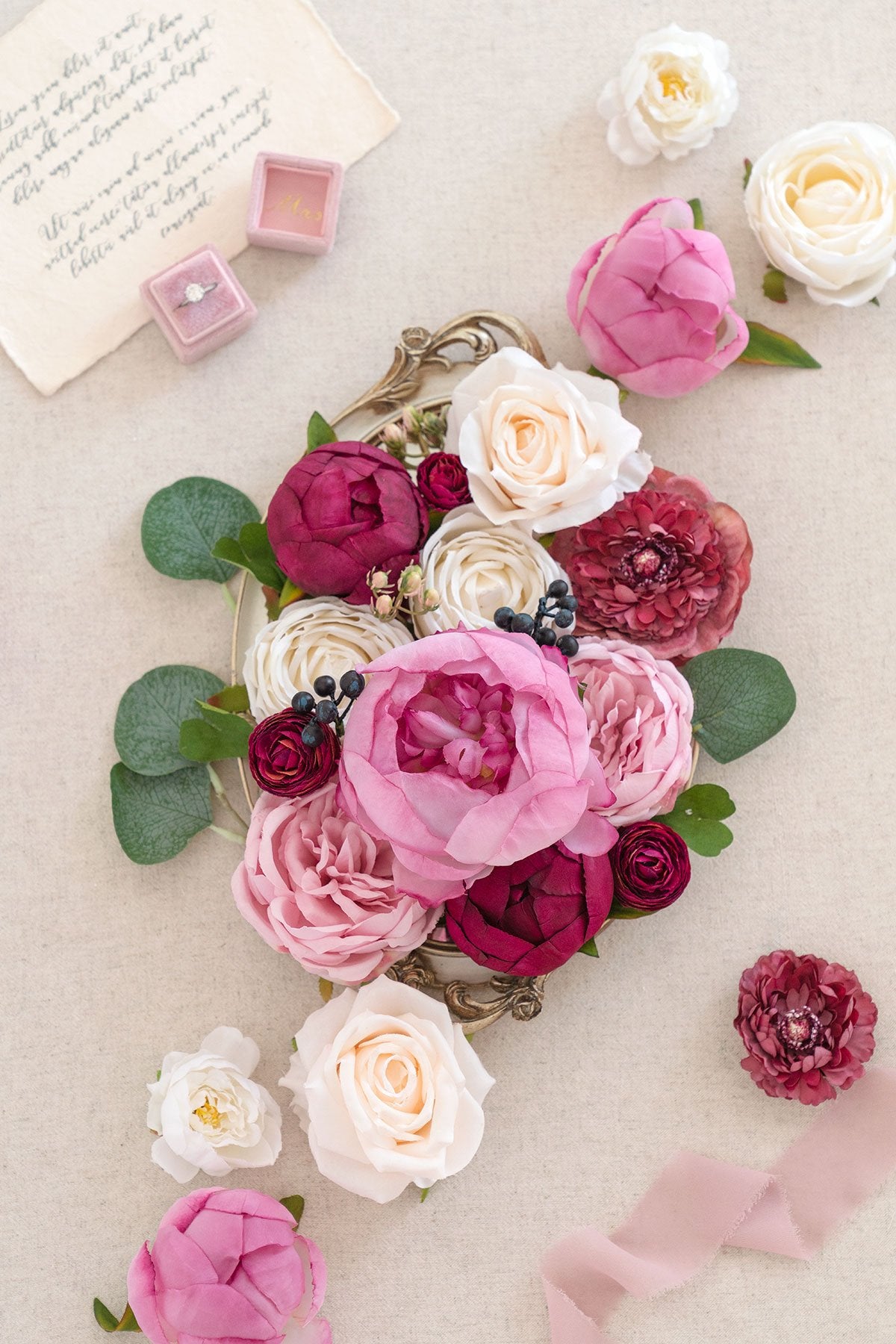 Burgundy & Marsala Flowers Box Set - 26 Styles - lingsDev