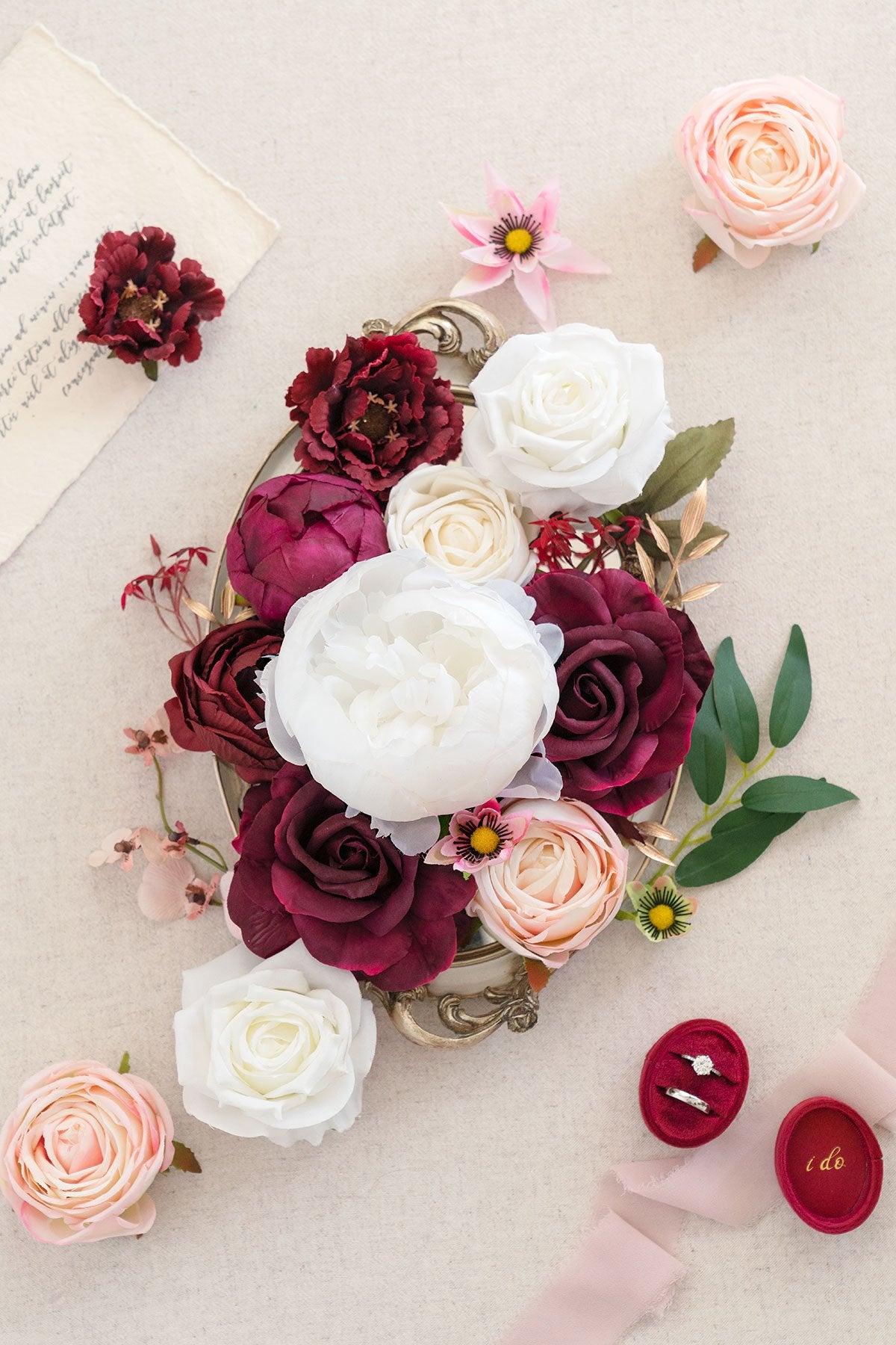 Burgundy & Marsala Flowers Box Set - 26 Styles - lingsDev