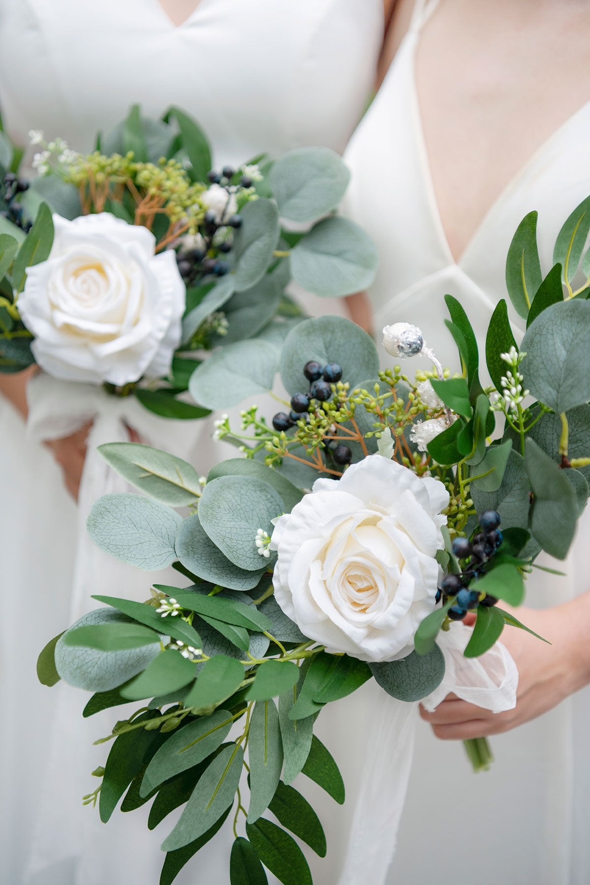 7" Bridesmaid Posy (Set of 4) - Natural Whites - lingsDev