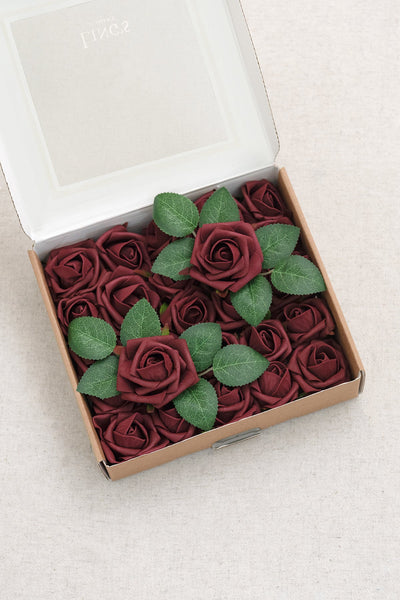 1.5"-2" Foam Rosebud & Petite Rose with Stem - 19 Colors