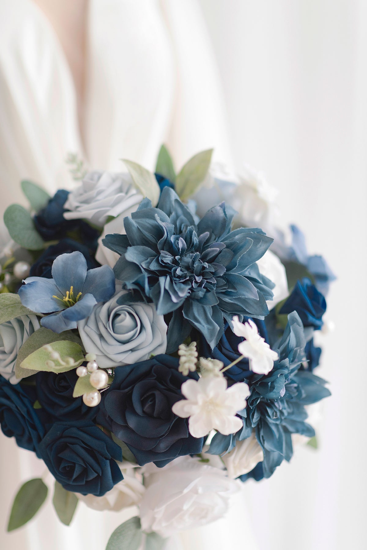 Standard Round Bridal Bouquet in Noble Navy Blue