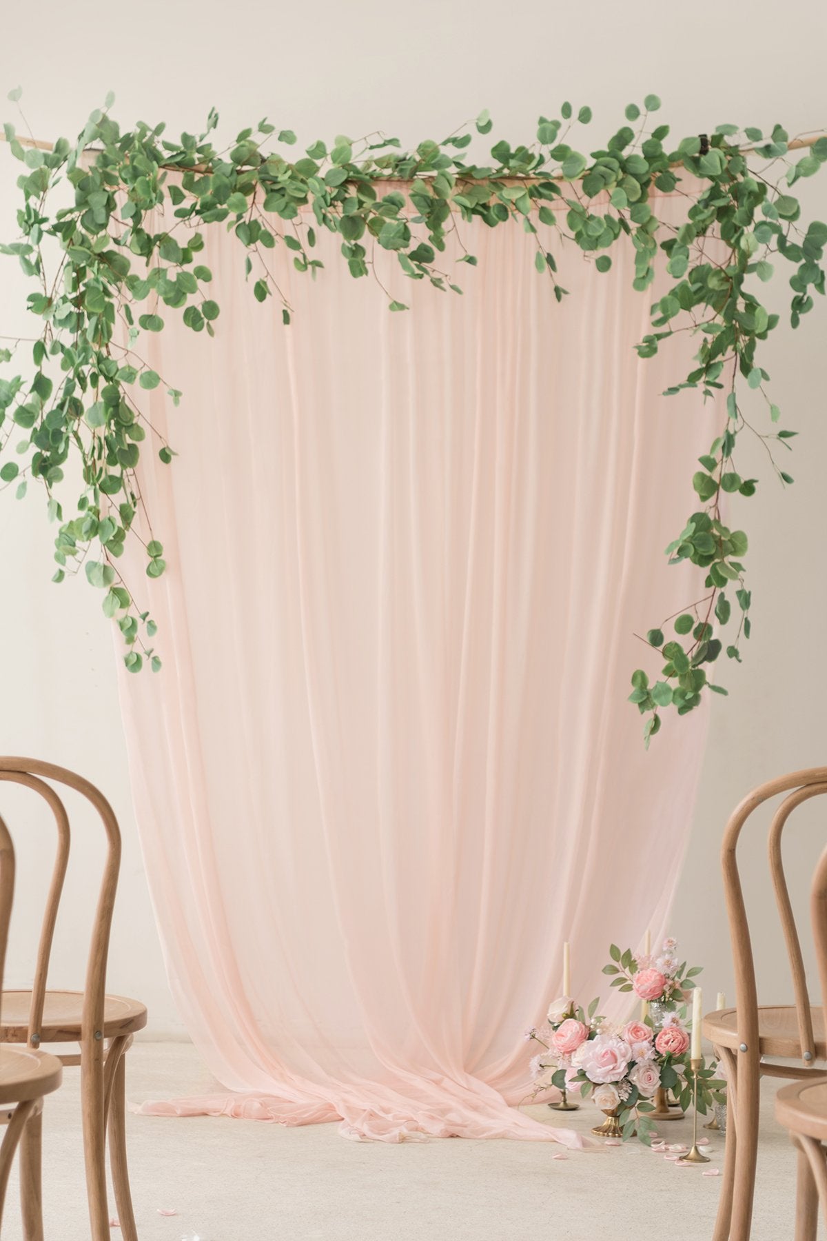 Sheer Backdrop Curtain Panels 60"w x 10FT (Set of 2) - 7 Colors - lingsDev