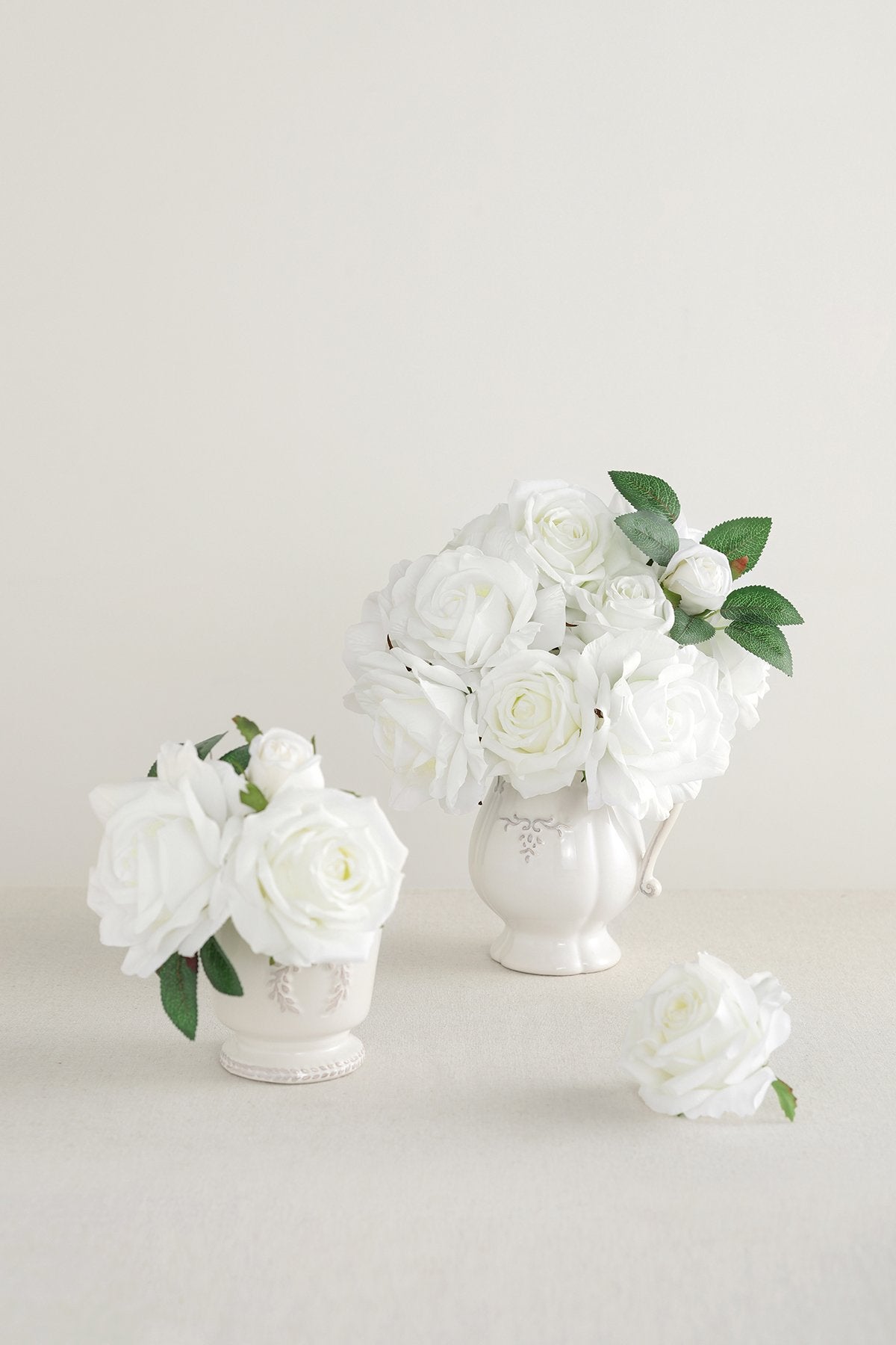 White & Beige Flowers & Greenery for DIY - lingsDev