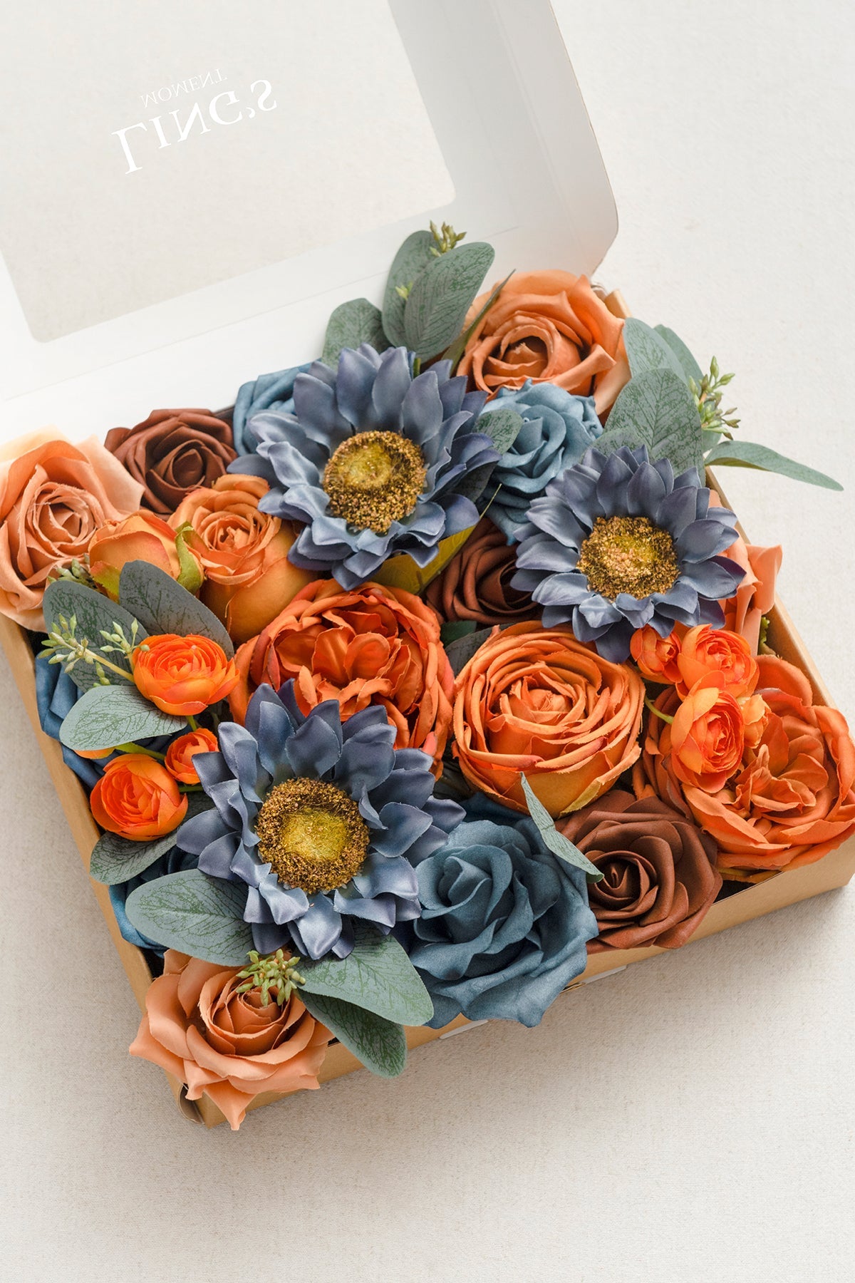 Dusty Blue & Navy Designer Flower Boxes