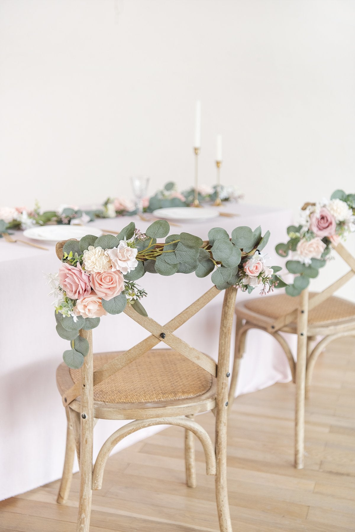 Eucalyptus Floral Chair Décor (Set of 2) - French Blush Pink - lingsDev