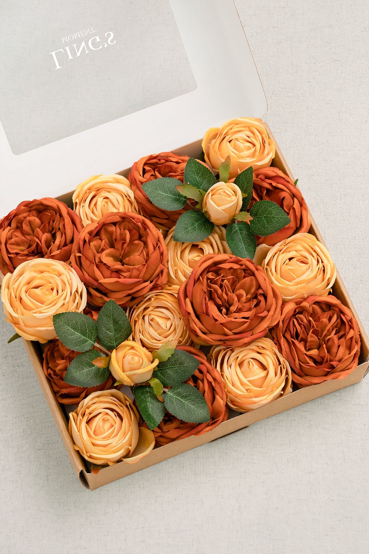 3.5" Silk Austin Rose & 3" Cabbage Rose with Stem - 3 Styles