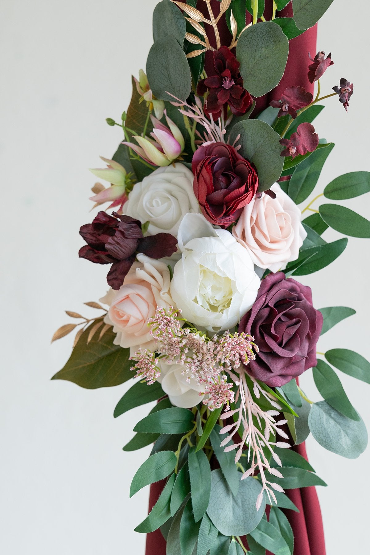 Flower Arch Décor with Drape (Set of 2) - Marsala - lingsDev