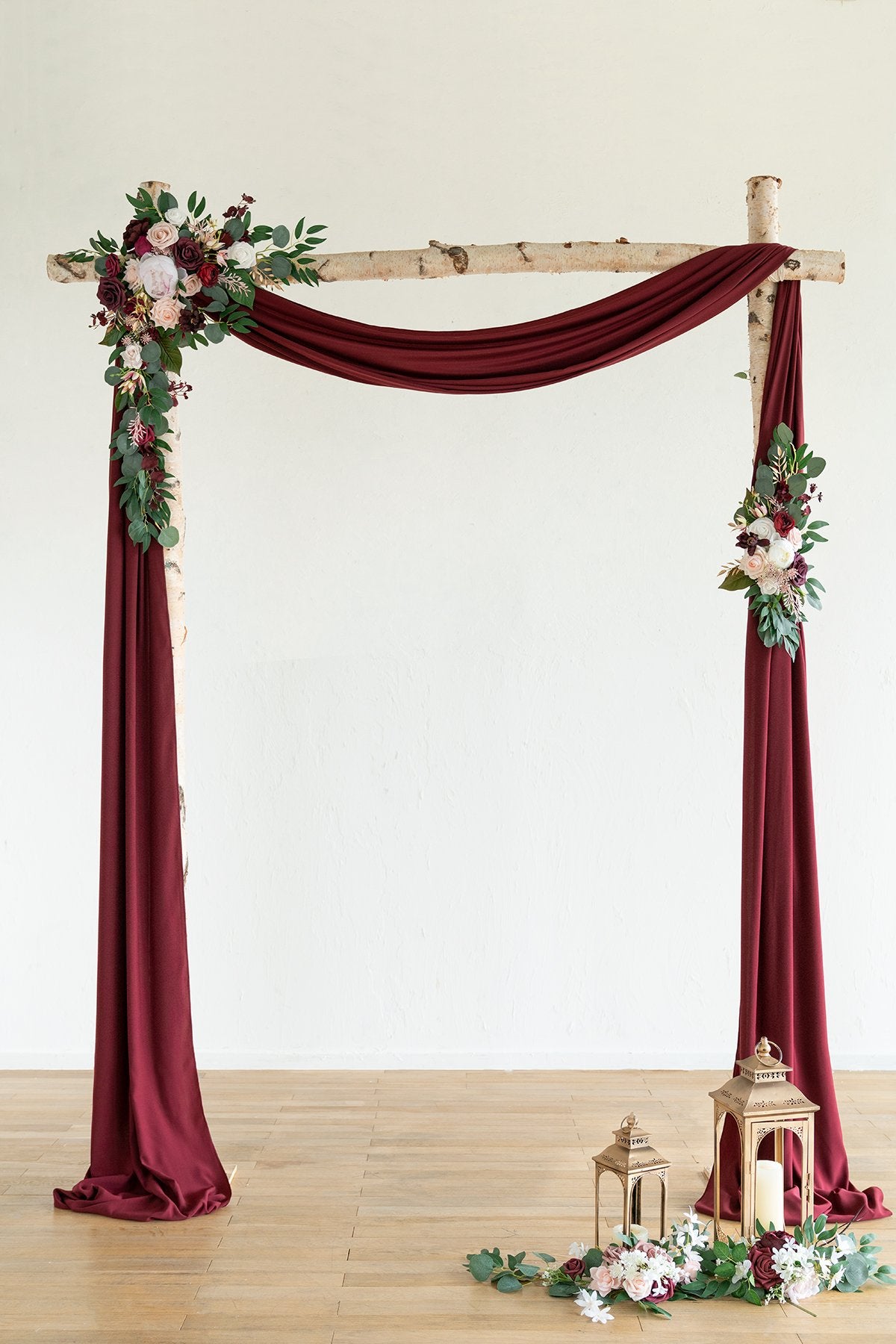 Flower Arch Décor with Drape (Set of 2) - Marsala - lingsDev