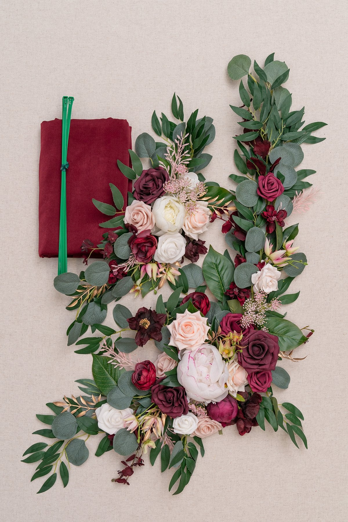 Flower Arch Décor with Drape (Set of 2) - Marsala - lingsDev