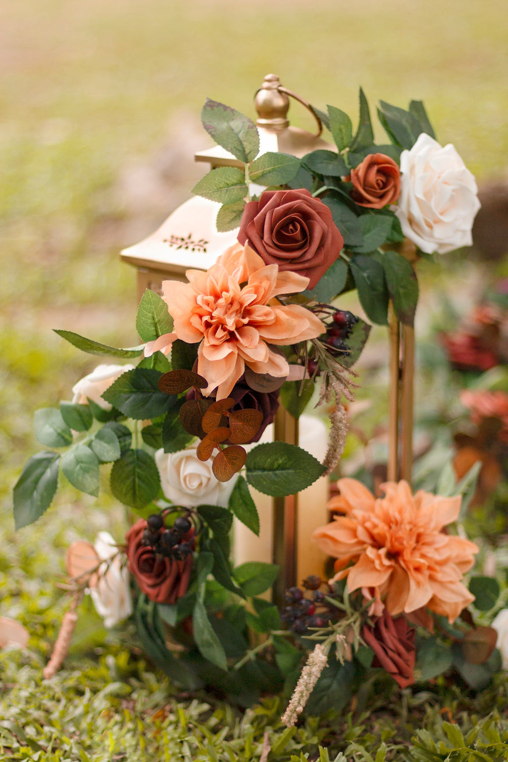 2ft Flower Garlands in Sunset Terracotta