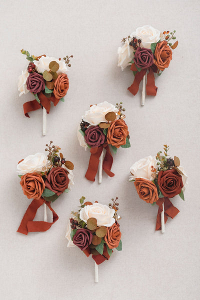 Mini Bouquet Centerpiece Set in Sunset Terracotta