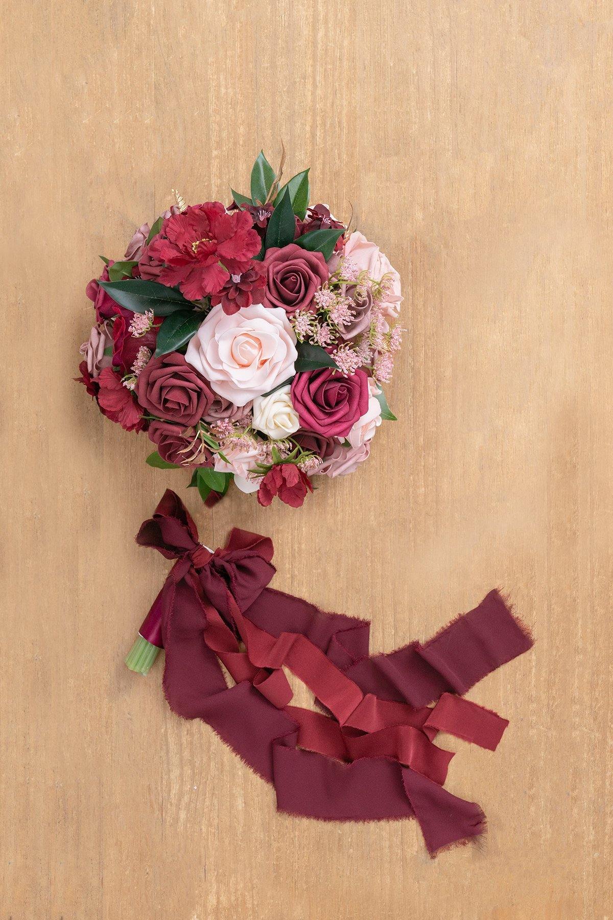 11" Bridal Bouquet - Burgundy - lingsDev