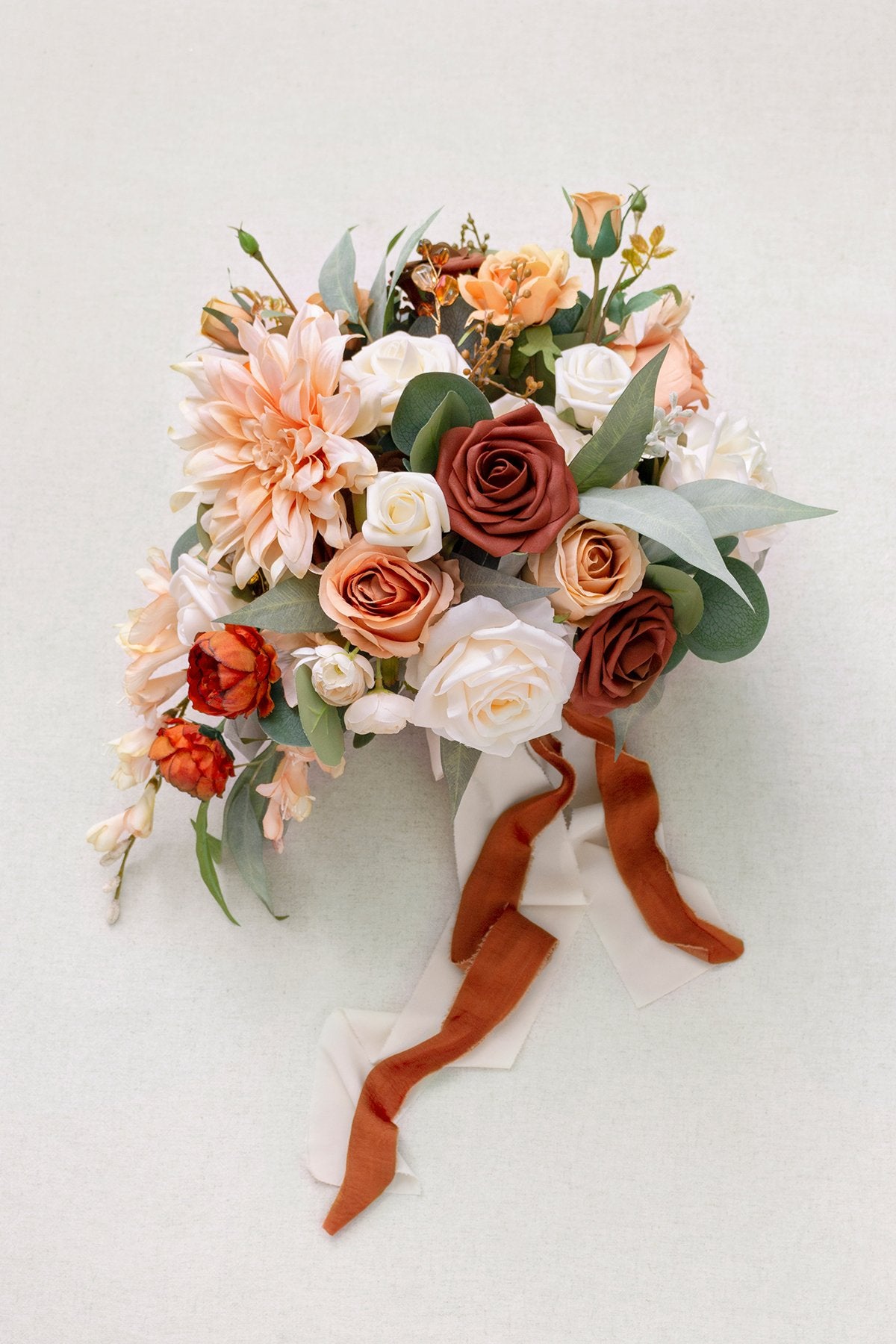 11"/17" Deluxe Bridal Bouquet - Sunset Terracotta