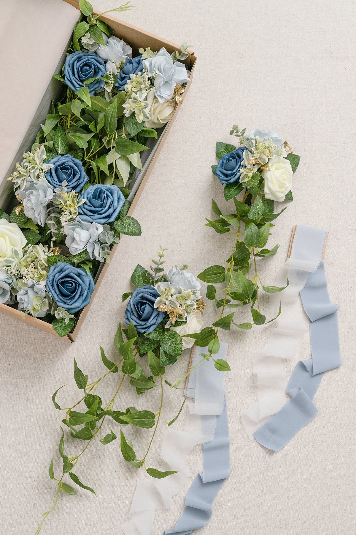 Wedding Aisle Decoration Pew Flowers (Set of 8) - Dusty Blue - lingsDev