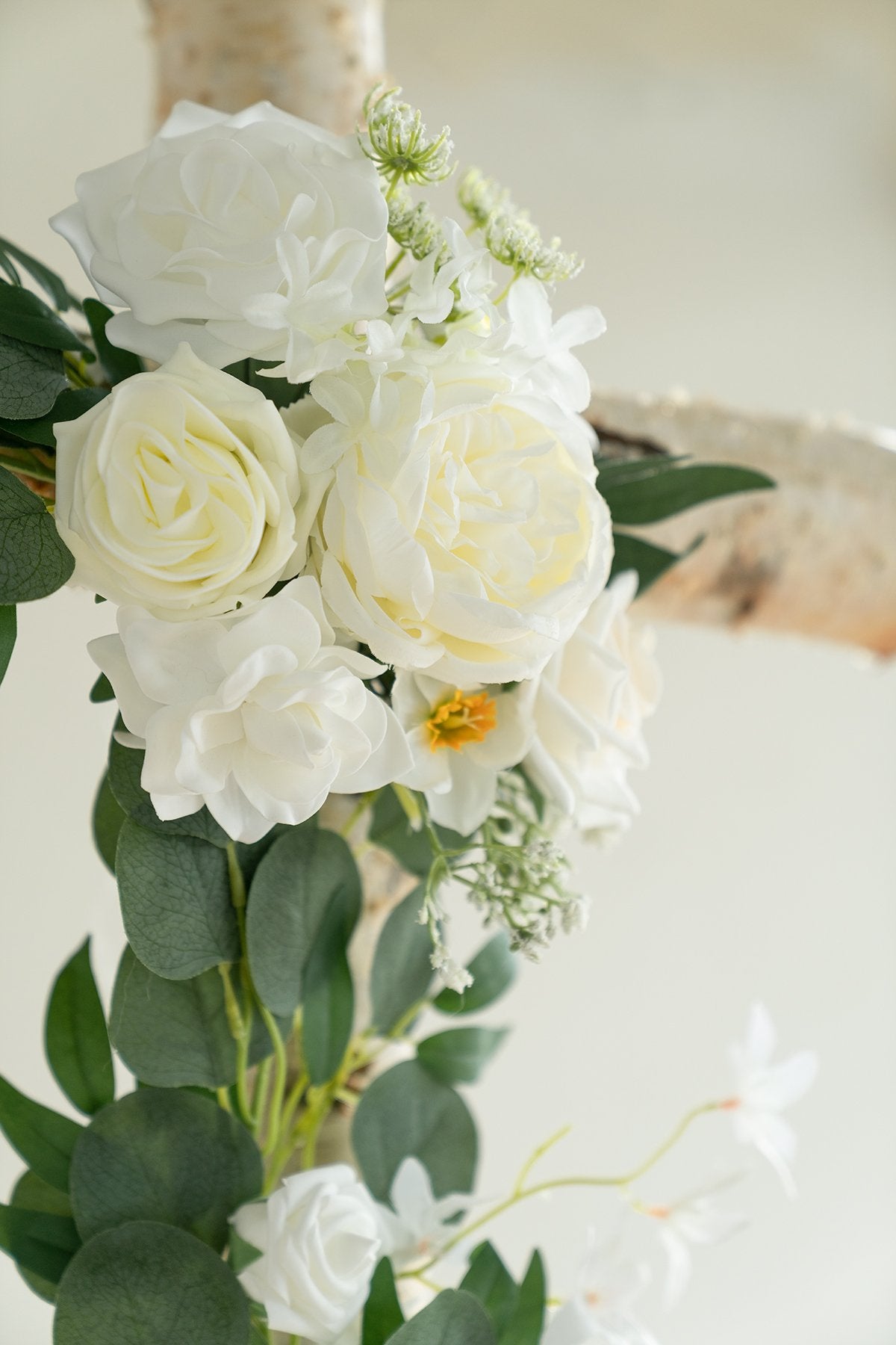 Arch Flower Garland 6.5FT (Set of 2) - White - lingsDev