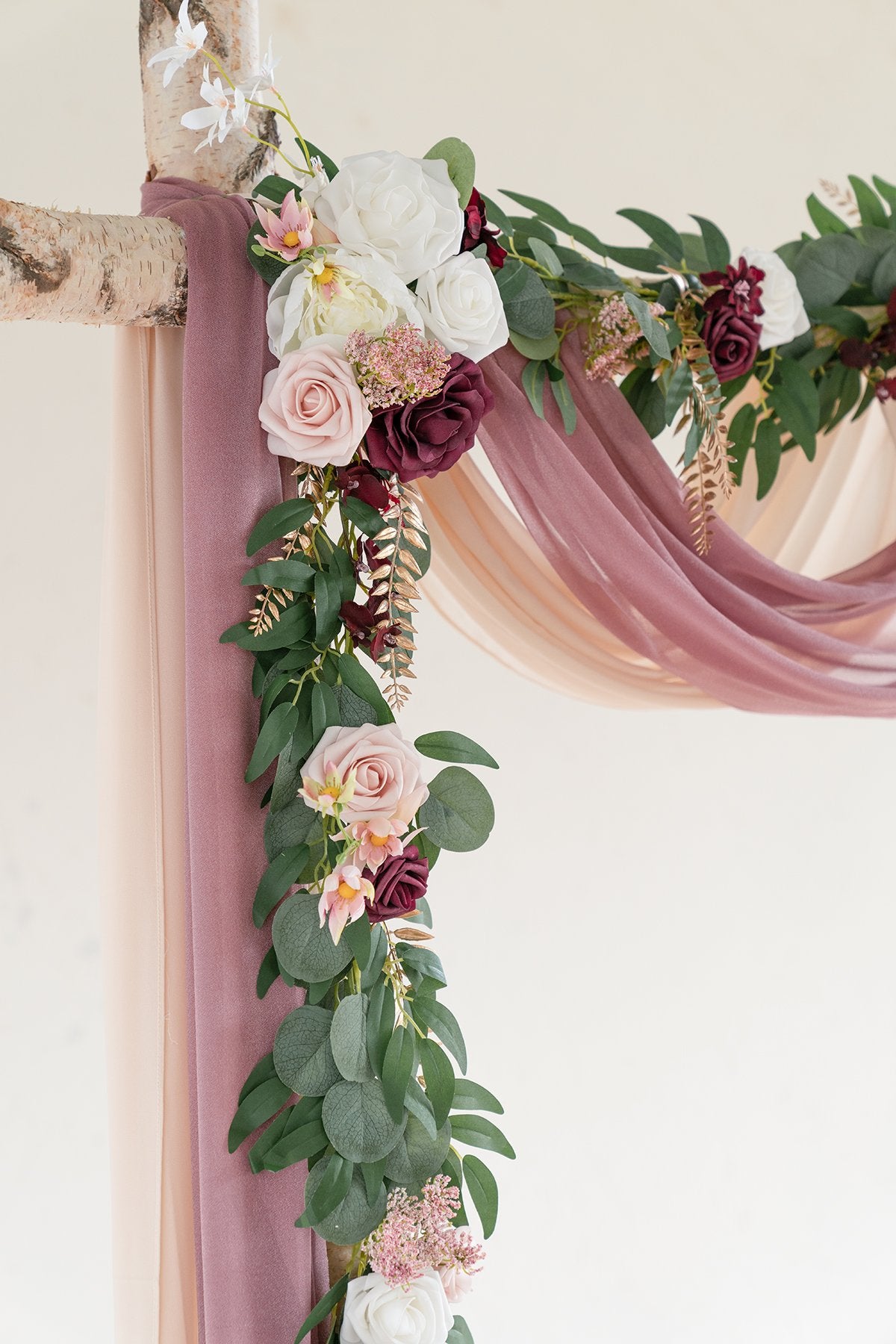 Arch Flower Garland 6.5FT (Set of 2) - Passionate Marsala - lingsDev