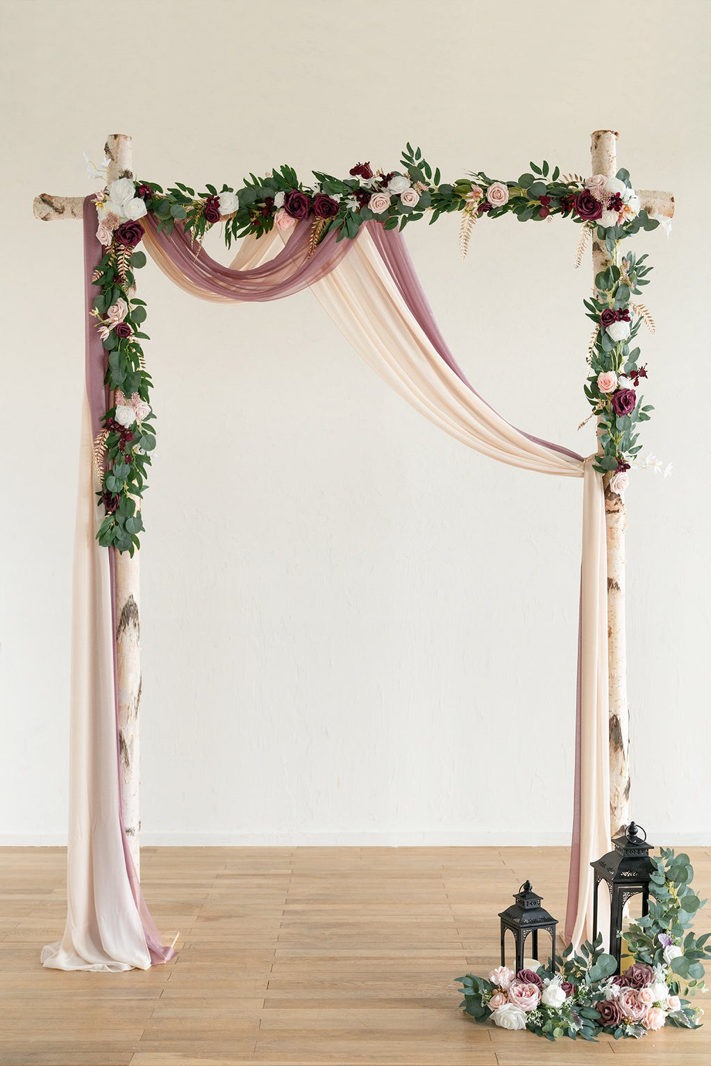 Arch Flower Garland 6.5FT (Set of 2) - Passionate Marsala - lingsDev
