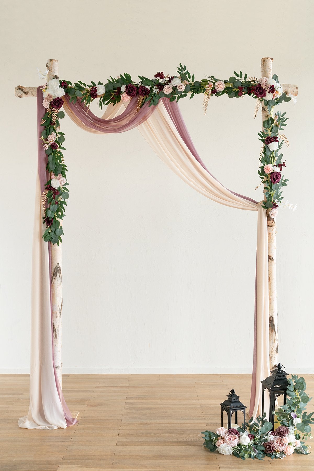 Arch Flower Garland 6.5FT (Set of 2) - Passionate Marsala - lingsDev