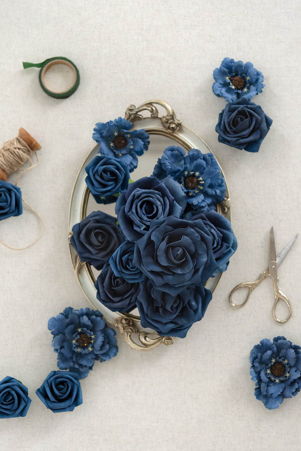 Dusty Blue & Navy Designer Flower Boxes