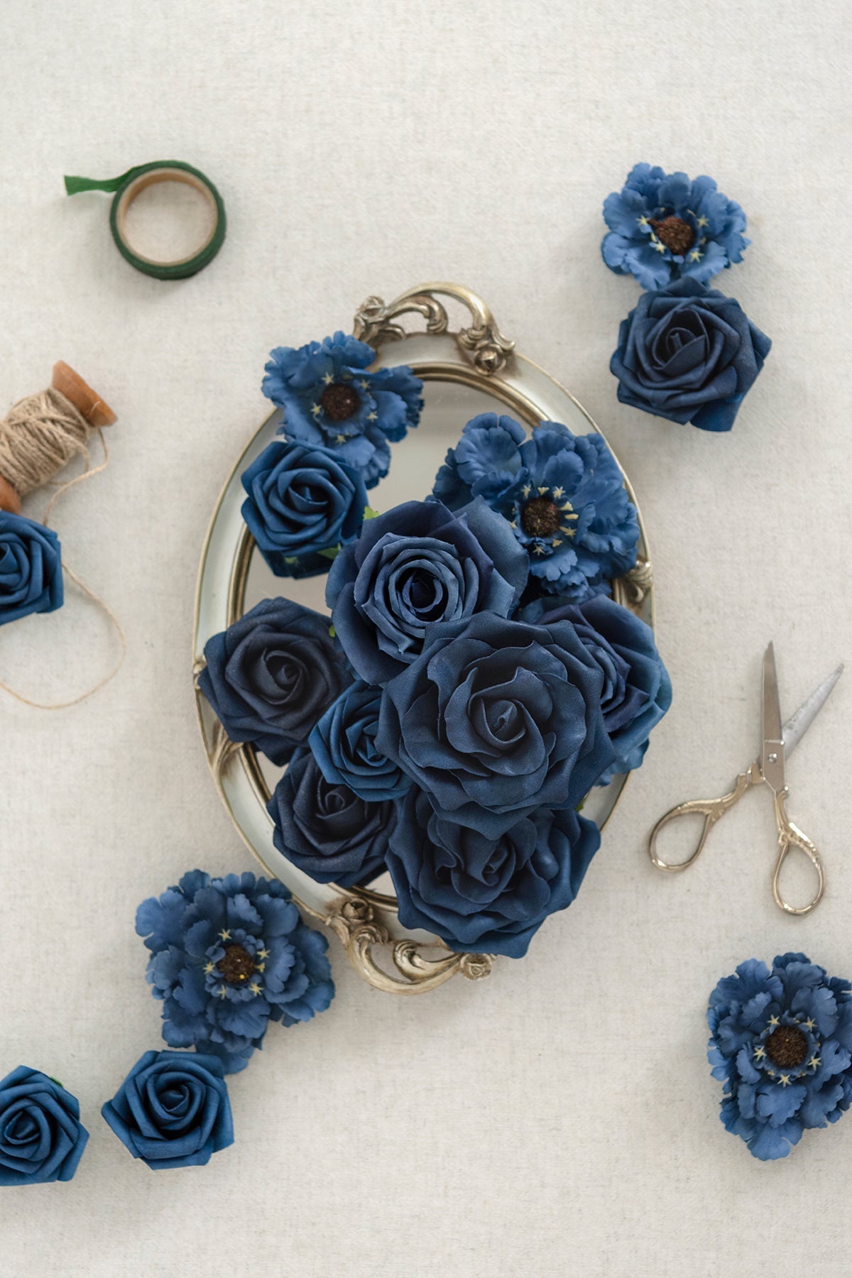 Dusty Blue & Navy Designer Flower Boxes