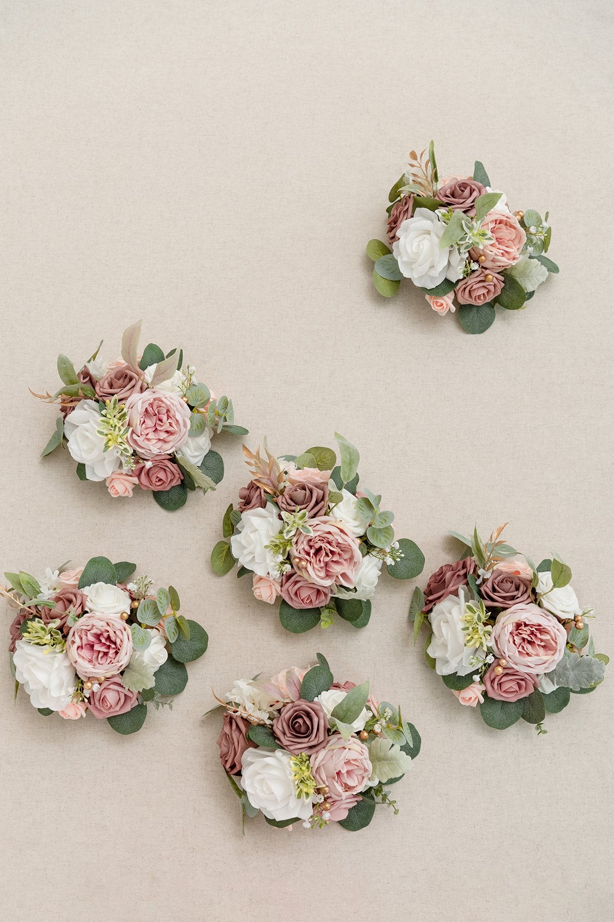 Half Moon Flower Ball Centerpiece (Set of 6) - Dusty Rose - lingsDev