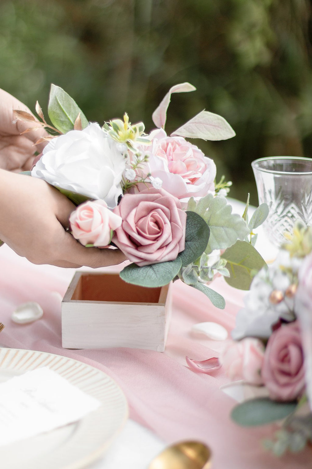 Half Moon Flower Ball Centerpiece (Set of 6) - Dusty Rose - lingsDev