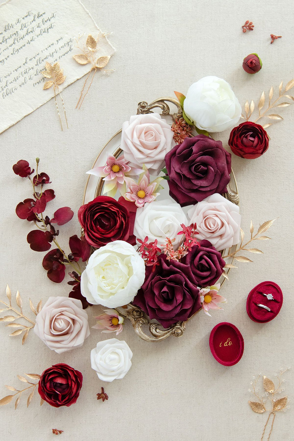 Burgundy & Marsala Flowers Box Set - 26 Styles - lingsDev