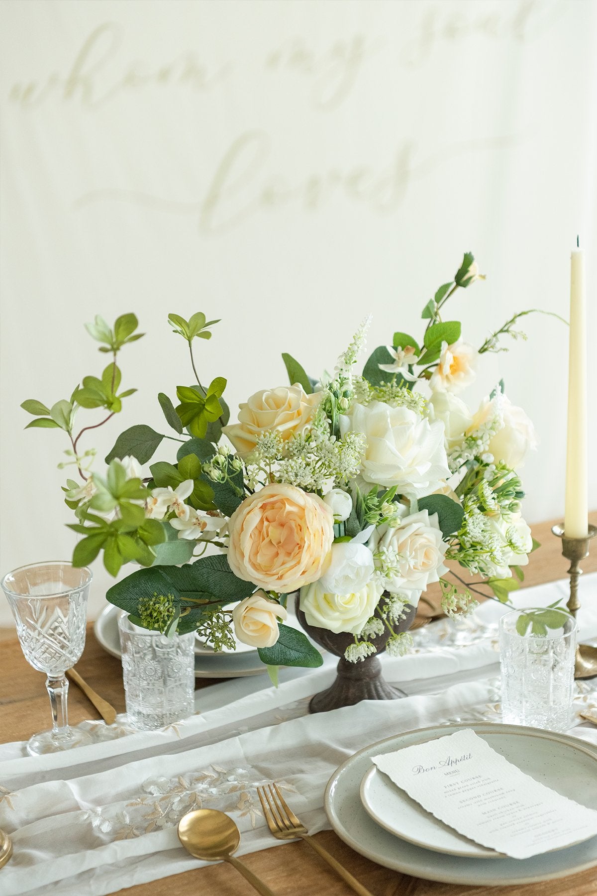 White & Beige Flowers & Greenery for DIY - lingsDev