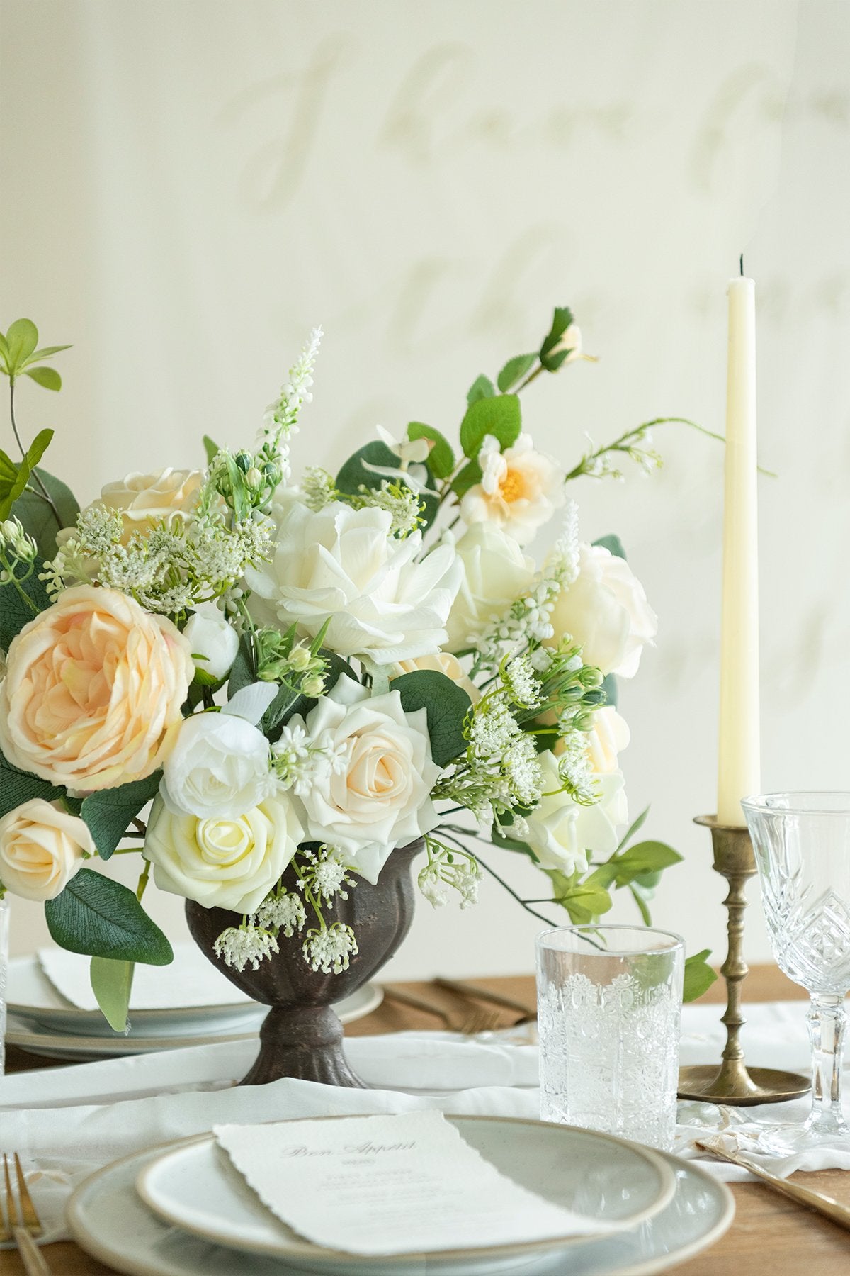 White & Beige Flowers & Greenery for DIY - lingsDev