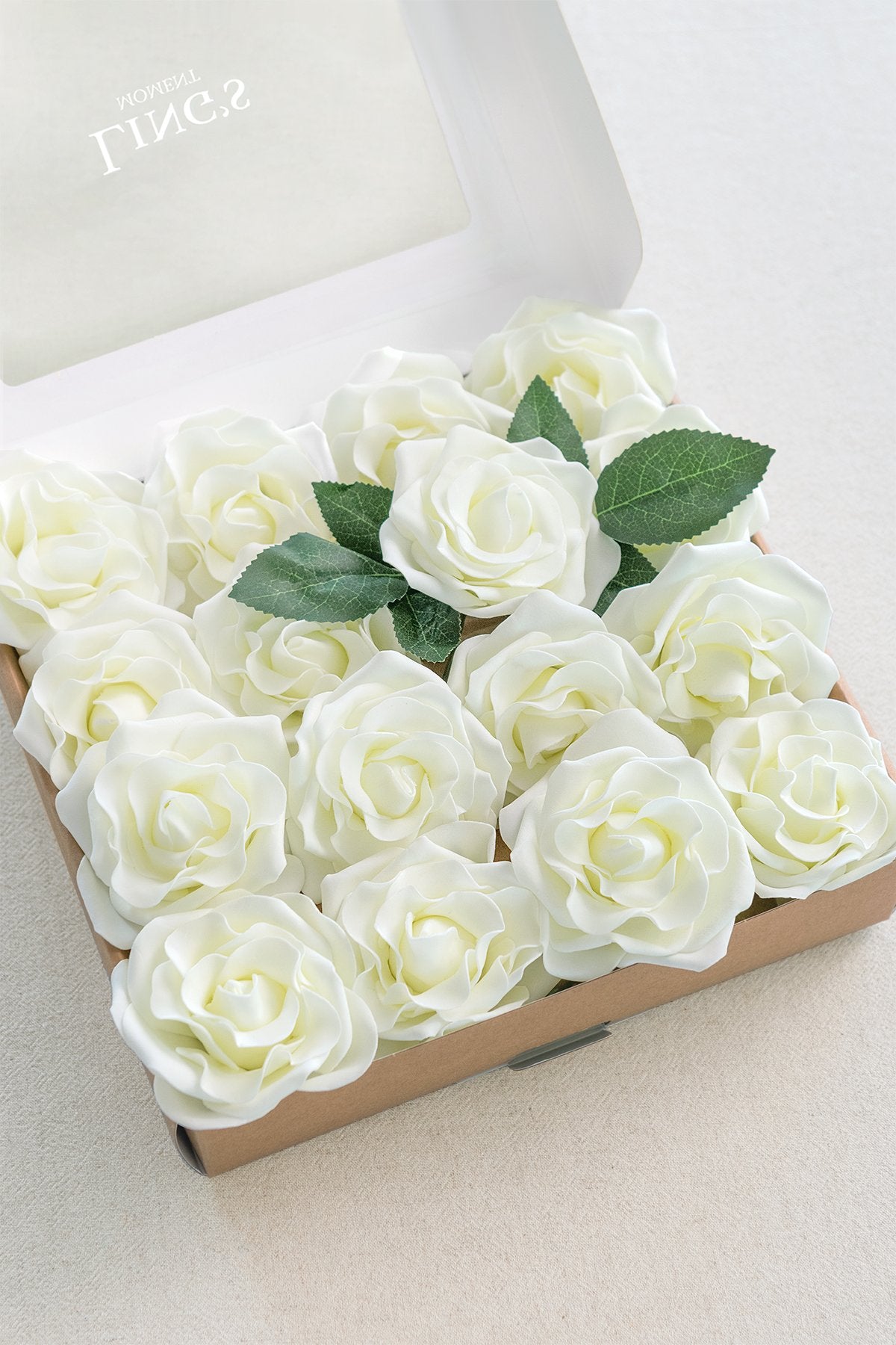 3.5" Foam Avalanche Rose with Stem - Ivory - lingsDev
