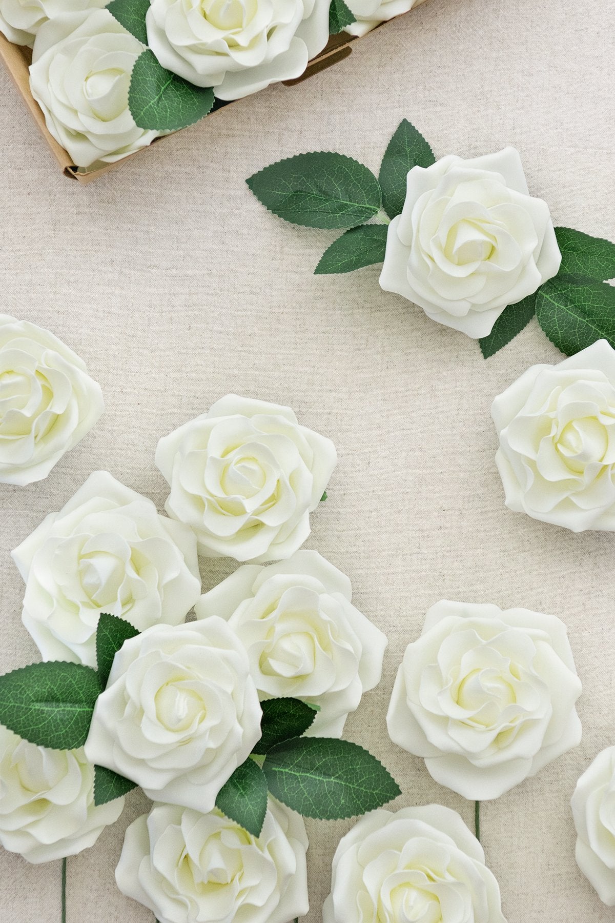 3.5" Foam Avalanche Rose with Stem - Ivory - lingsDev