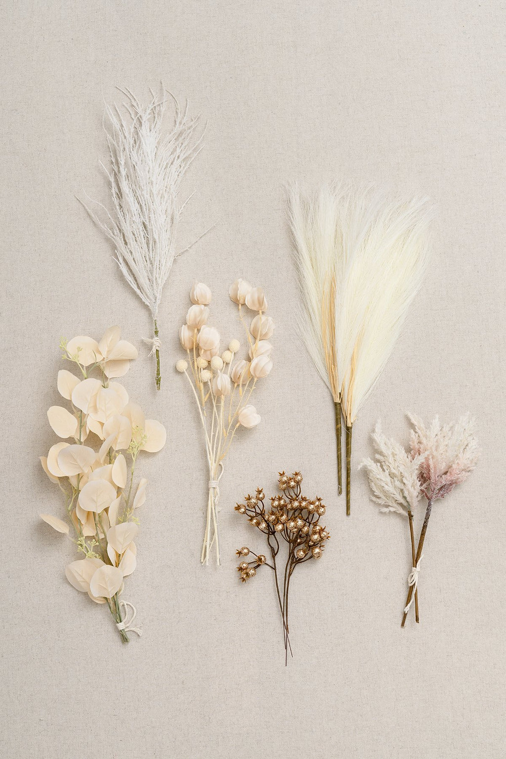 White & Beige Flowers & Greenery for DIY - lingsDev