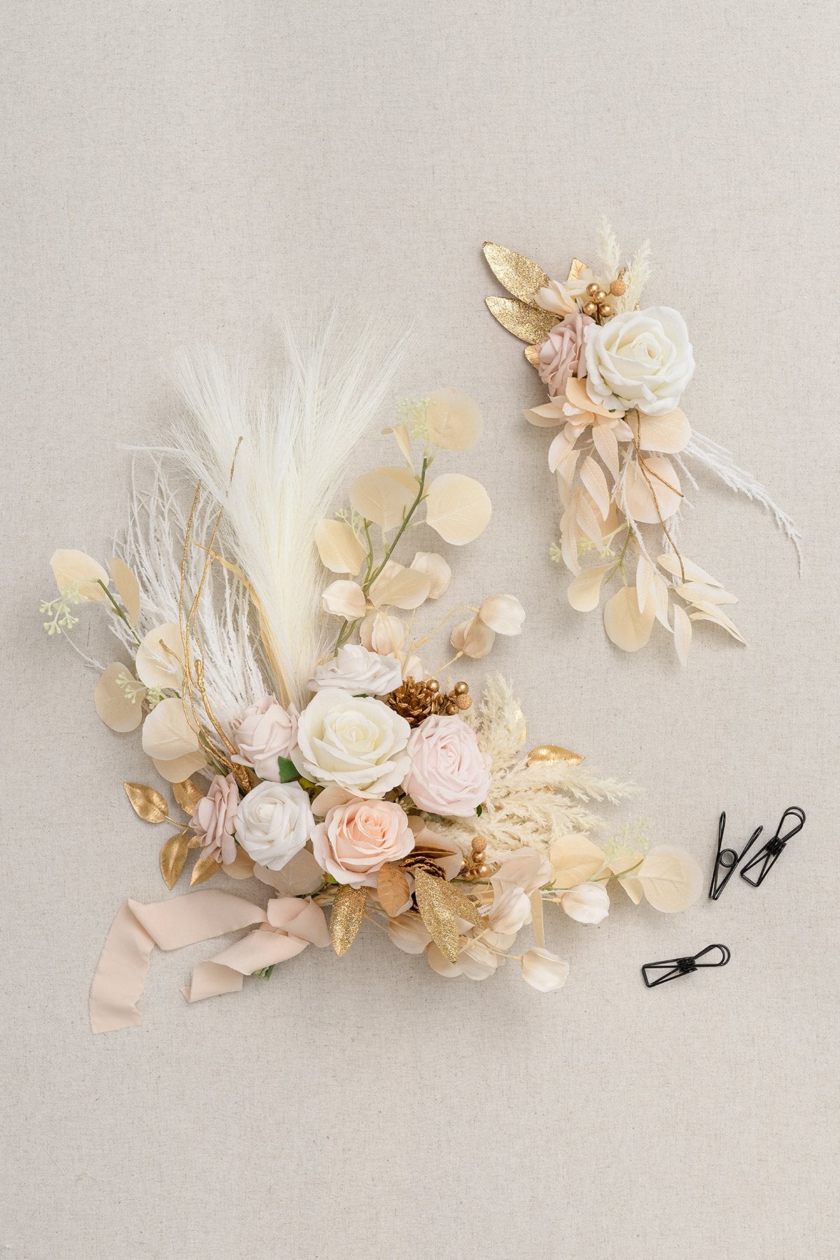 Flower Sign Décor (Set of 2) - White & Beige - lingsDev