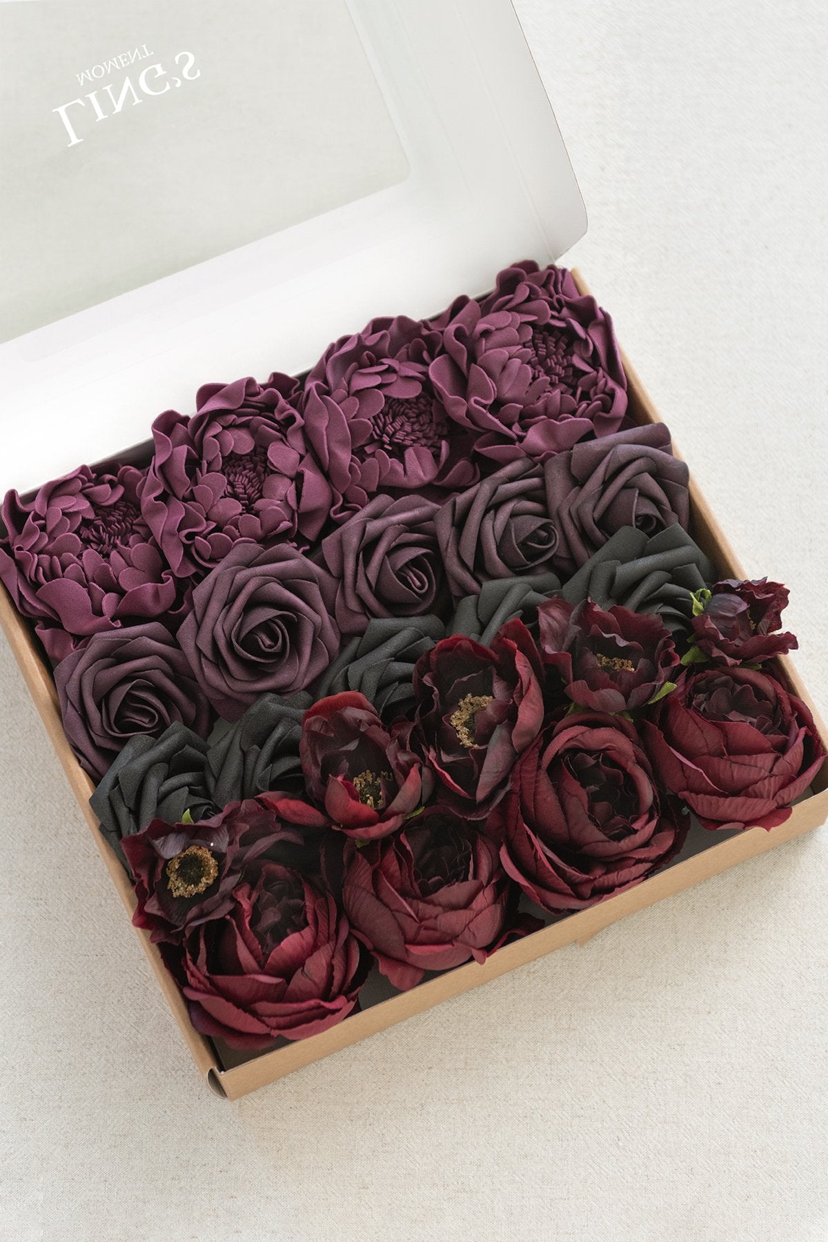 Burgundy & Marsala Flowers Box Set - 26 Styles - lingsDev