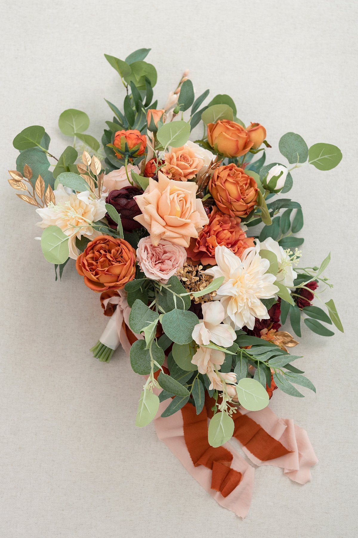 11"/17" Deluxe Bridal Bouquet - Sunset Terracotta