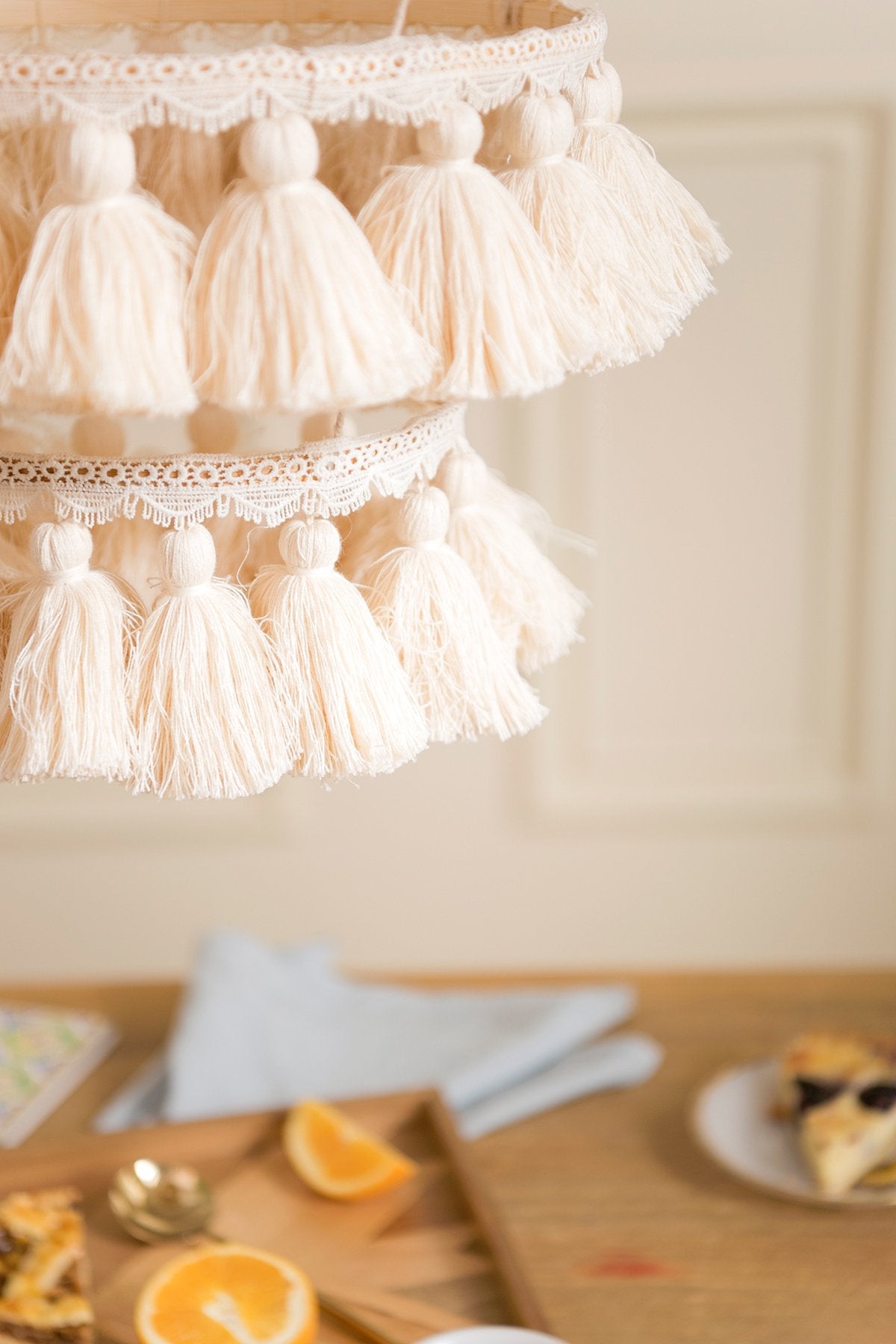 Tasseled Lampshade - 2 Colors