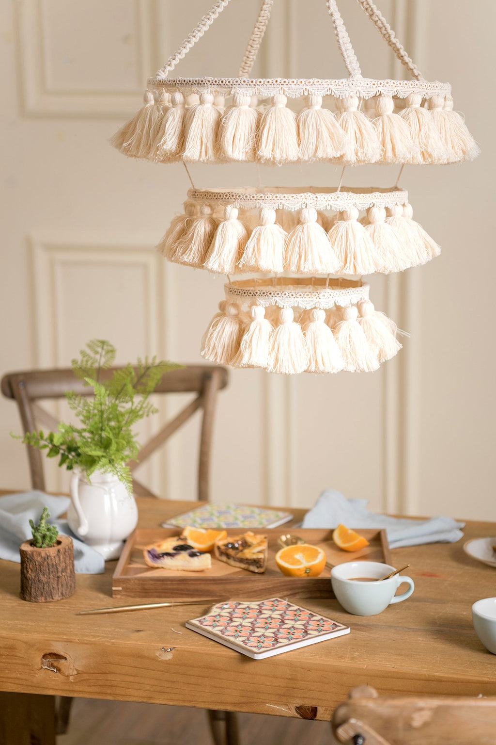 Tasseled Lampshade - 2 Colors