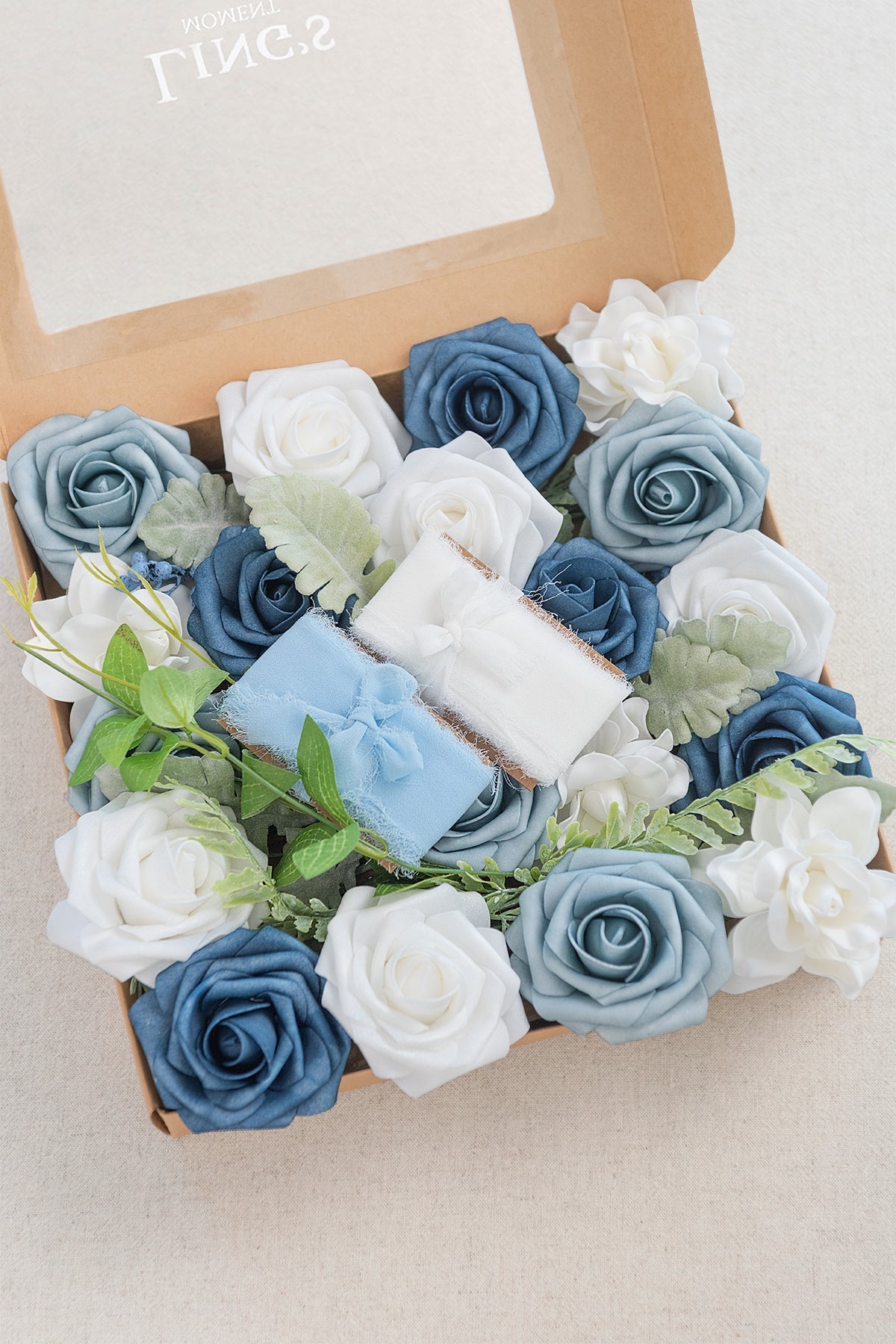 Dusty Blue & Navy Designer Flower Boxes