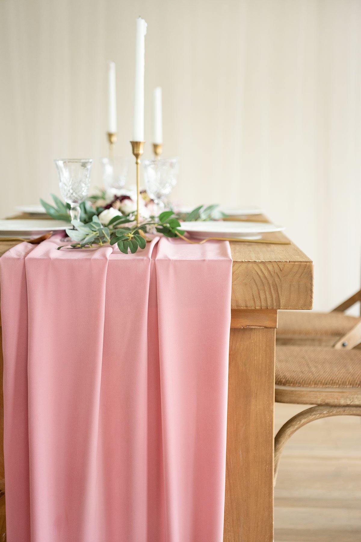 Faux Velvety Table Runner 28"w x 10FT - 4 Colors - lingsDev