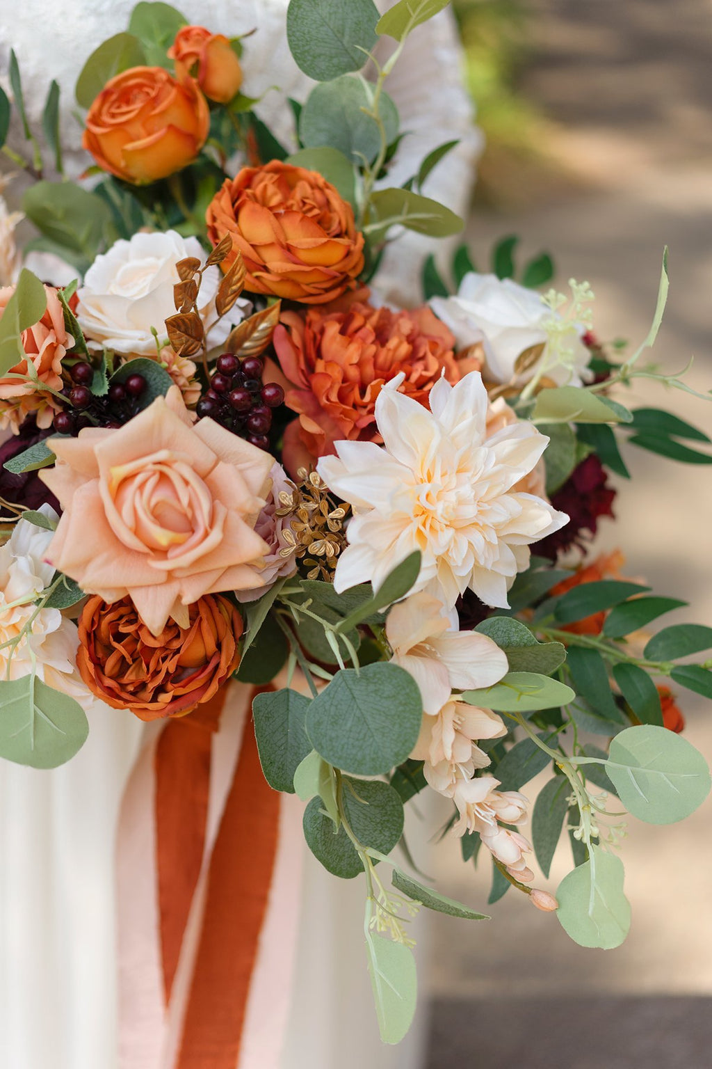 11"/17" Deluxe Bridal Bouquet - Sunset Terracotta