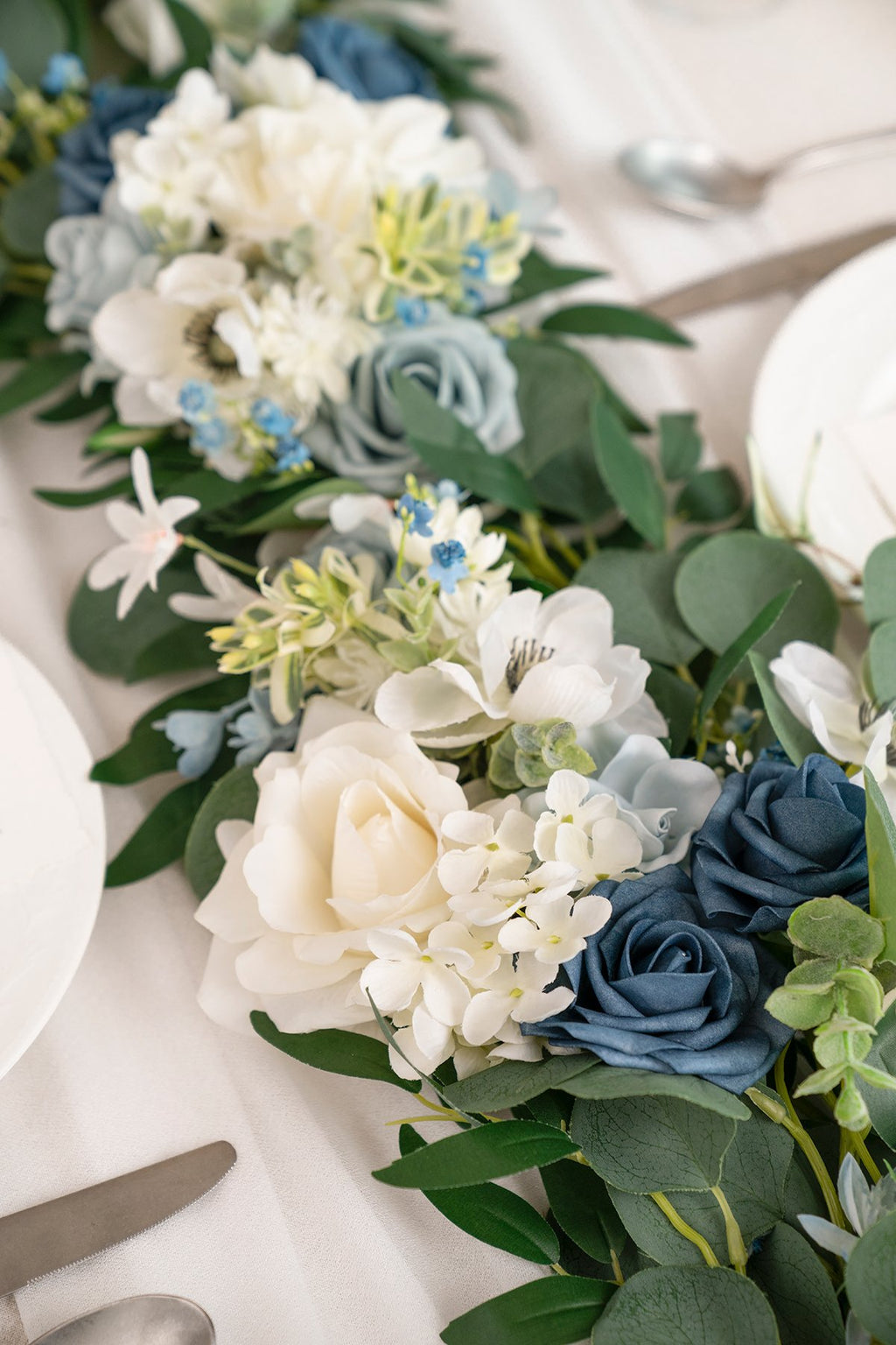 Arch Flower Garland 6.5FT (Set of 2) - Dusty Blue - lingsDev