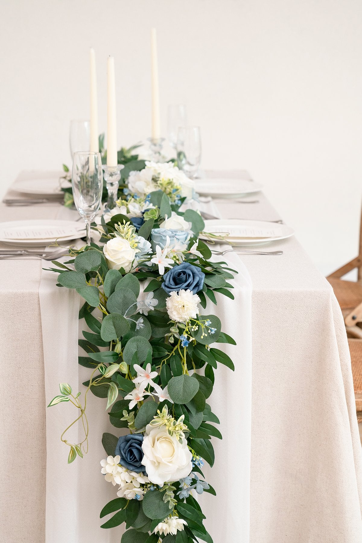 Arch Flower Garland 6.5FT (Set of 2) - Dusty Blue - lingsDev