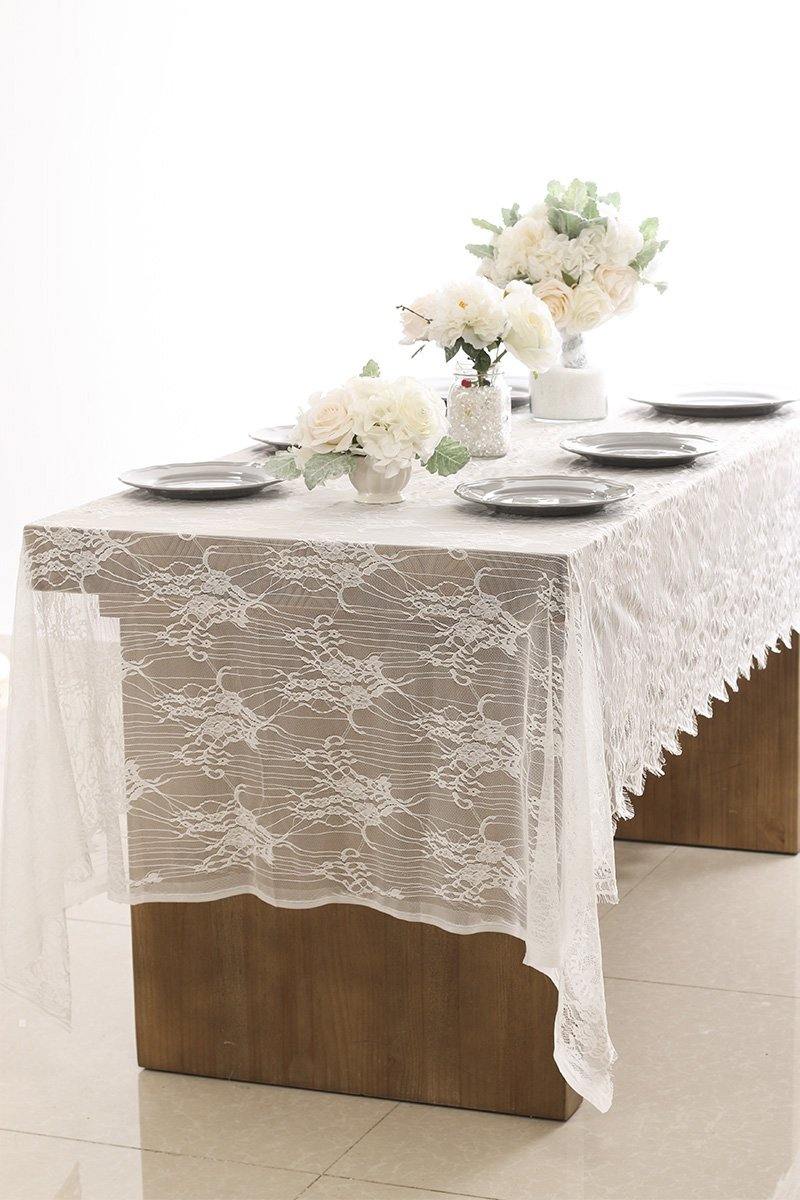 Eyelash Lace Table Overlay 60x120 inch - Ling's moment
