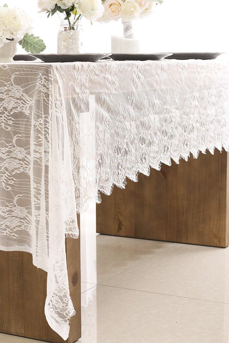 Eyelash Lace Table Overlay 60x120 inch - Ling's moment
