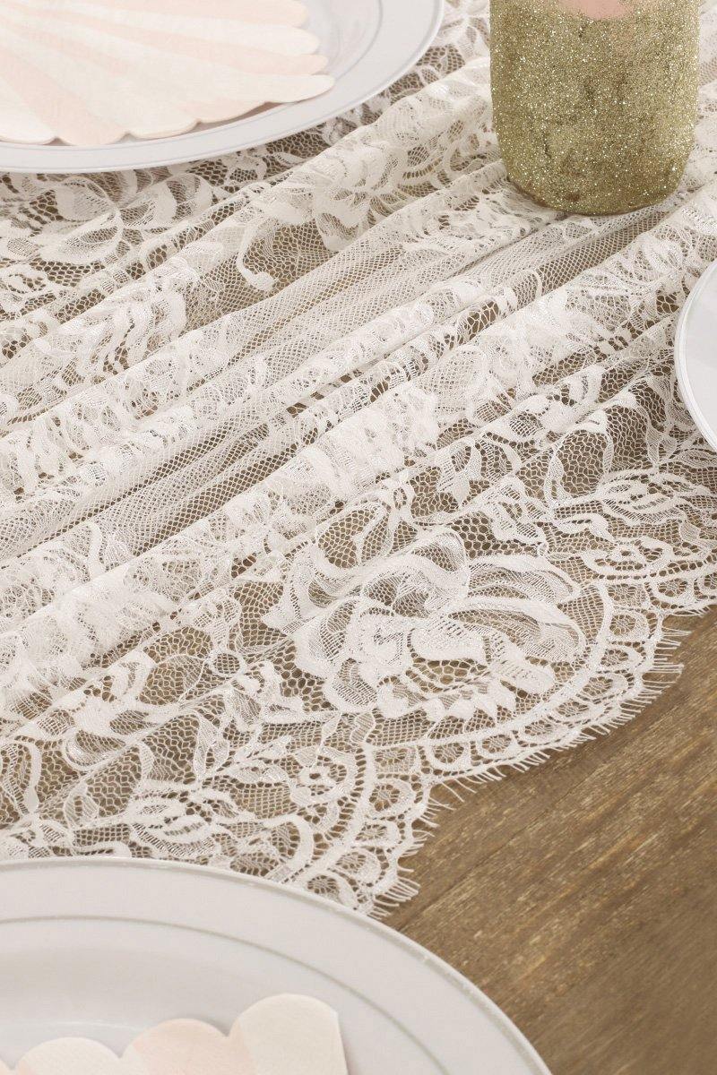 Eyelash Lace Table Runner 30"w x 10FT - lingsDev