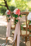 Wedding Aisle Decoration Pew Flowers (Set of 8) - Coral - lingsDev