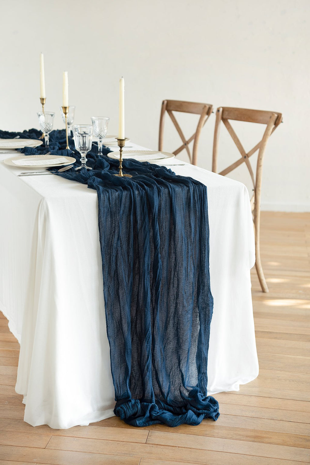 Rustic Gauze Cheesecloth Table Runner 30"w x 10FT - 7 colors - lingsDev